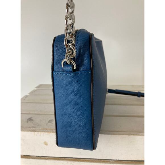 MICHAEL KORS, SMALL BLUE SAFFIANO LEATHER CROSSBODY BAG - Picture 4 of 16